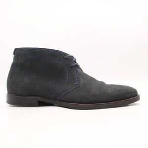Hugo Boss Chukka  Men's US 7.5 UK 6.5 Navy Suede Classic Lace Up Boots